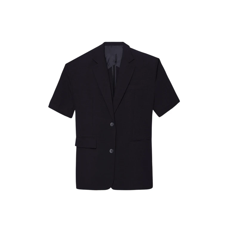The Frankie Shop Maisie Short Sleeve Blazer - Black - Oversized Minimalist Jackets in Black - Shop at Luxury Shoes 