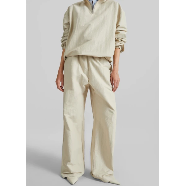 The Frankie Shop Majvik Joggers - Light Beige - Oversized Minimalist Pants in Beige - Shop at Luxury Shoes 