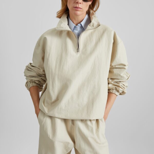 The Frankie Shop Majvik Windbreaker Anorak – Light Beige Jacket, view 4