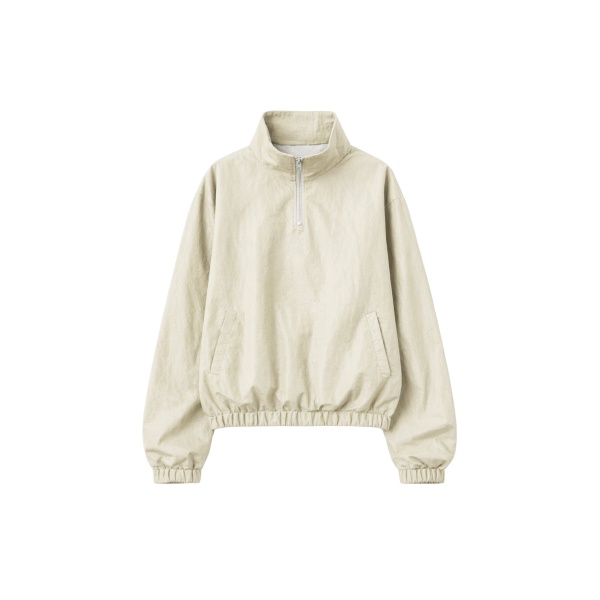 The Frankie Shop Majvik Windbreaker Anorak - Light Beige - Oversized Minimalist Jackets in Beige - Shop at Luxury Shoes 