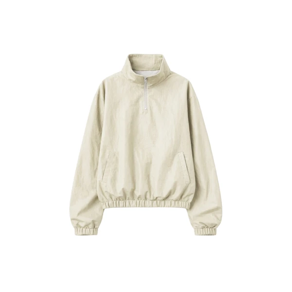 The Frankie Shop Majvik Windbreaker Anorak - Light Beige - Oversized Minimalist Jackets in Beige - Shop at Luxury Shoes 