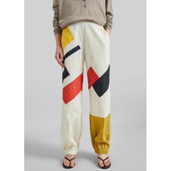 The Frankie Shop Malevich Track Pants - Vanilla - Oversized Minimalist Pants in Ivory - Shop at Luxury Shoes 