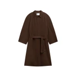 The Frankie Shop Malmedy Oversized Long Coat - Brown - Oversized Minimalist Coats in Beige - Shop at Luxury Shoes 