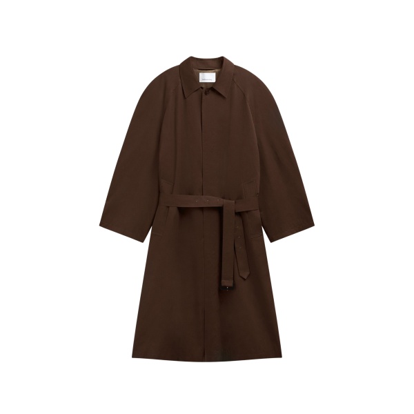 The Frankie Shop Malmedy Oversized Long Coat - Brown - Oversized Minimalist Coats in Beige - Shop at Luxury Shoes 