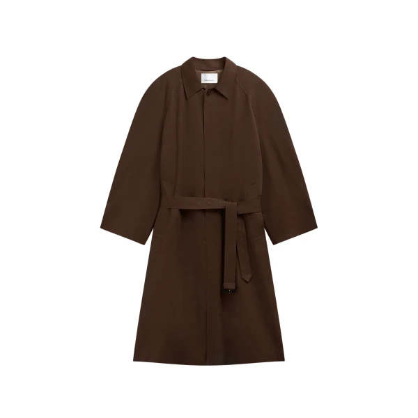 The Frankie Shop Malmedy Oversized Long Coat - Brown - Oversized Minimalist Coats in Beige - Shop at Luxury Shoes 