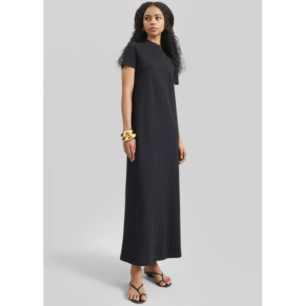 The Frankie Shop Malo T-Shirt Dress - Black - Oversized Minimalist Dresses in Black - Shop at Luxury Shoes 