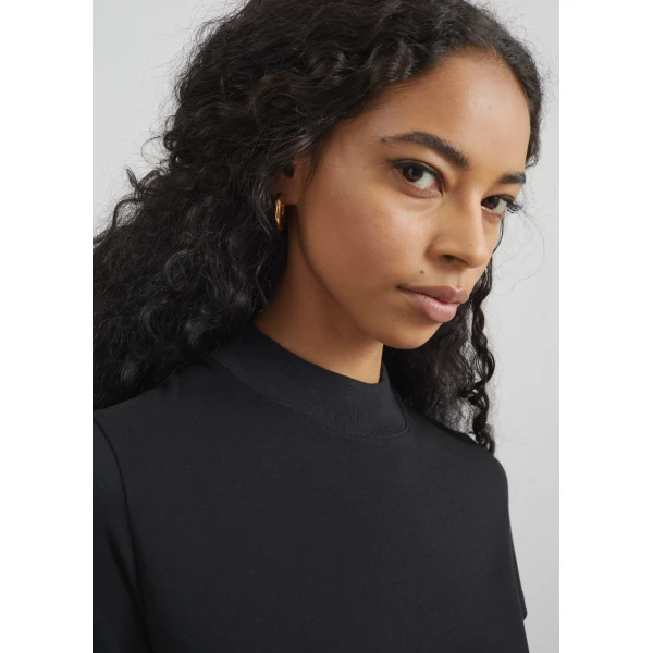 The Frankie Shop Malo T-Shirt Dress - Black - Oversized Minimalist Dresses in Black - Shop at Luxury Shoes 