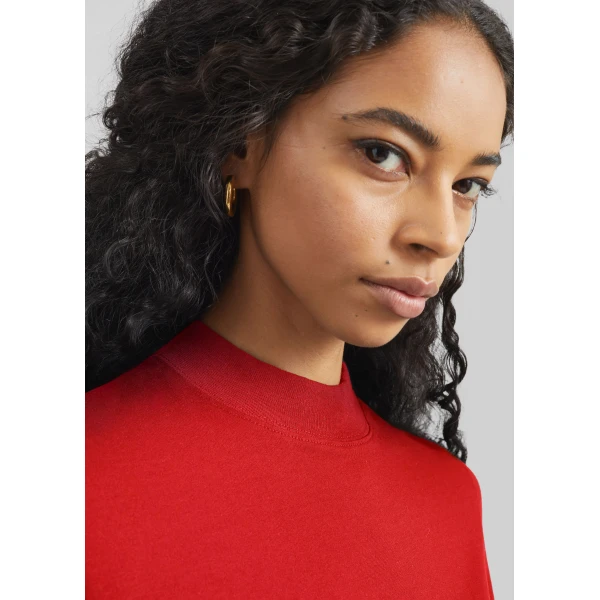The Frankie Shop Malo T-Shirt Dress - Red - Oversized Minimalist Dresses in Red - Shop at Luxury Shoes 