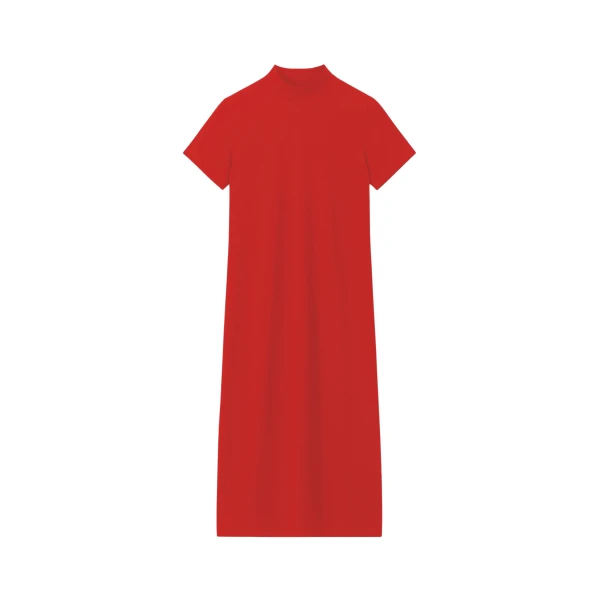 The Frankie Shop Malo T-Shirt Dress - Red - Oversized Minimalist Dresses in Red - Shop at Luxury Shoes 