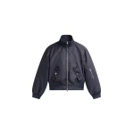 The Frankie Shop Maloy Cropped Bomber Jacket - Navy - Oversized Minimalist Jackets in Blue - Shop at Luxury Shoes 