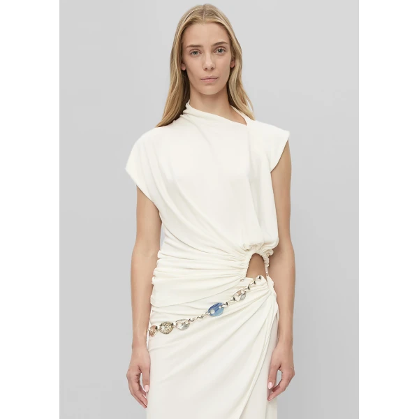 The Frankie Shop Manto Jersey Tee - White - Oversized Minimalist Tops in White - Shop at Luxury Shoes 