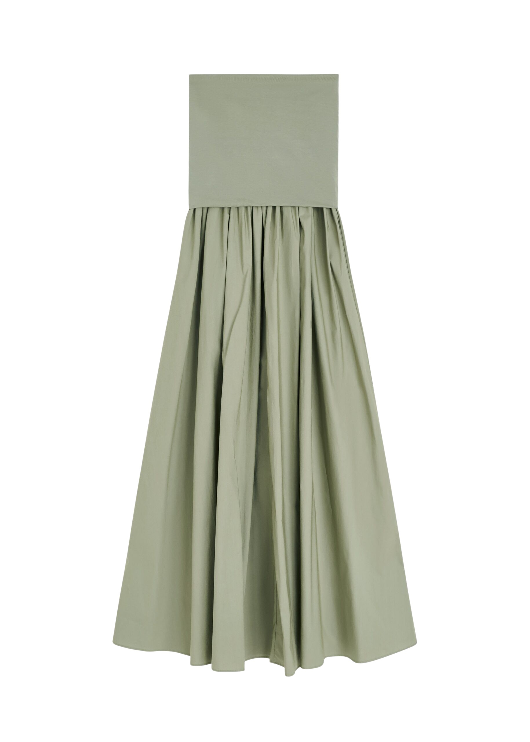 The Frankie Shop Marc Cotton Maxi Dress - Deep Lichen Green - Oversized Minimalist Dresses in Green - Shop at Luxury Shoes 