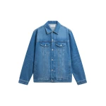 The Frankie Shop Marden Denim Jacket - Medium Wash - Oversized Minimalist Jackets in Grey - Shop at Luxury Shoes 