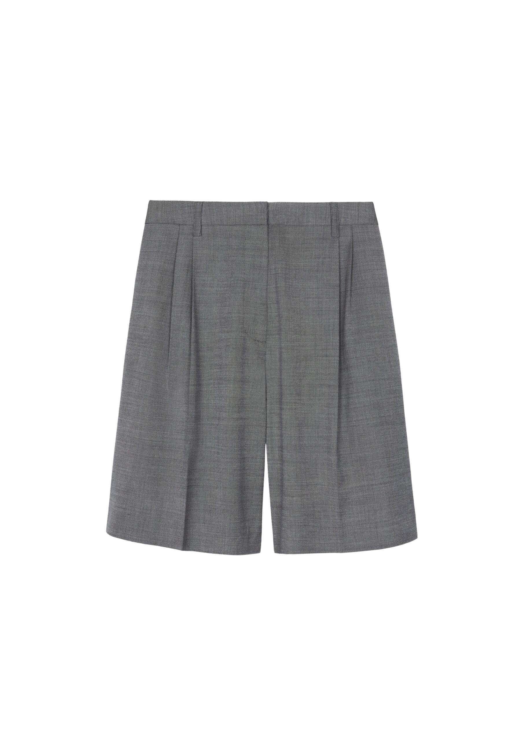 The Frankie Shop Marfa Pleated Bermuda Shorts – Grey Melange