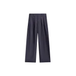 The Frankie Shop Marfa Pleated Silk Trousers - Storm Grey - Oversized Minimalist Pants in Grey - Shop at Luxury Shoes 