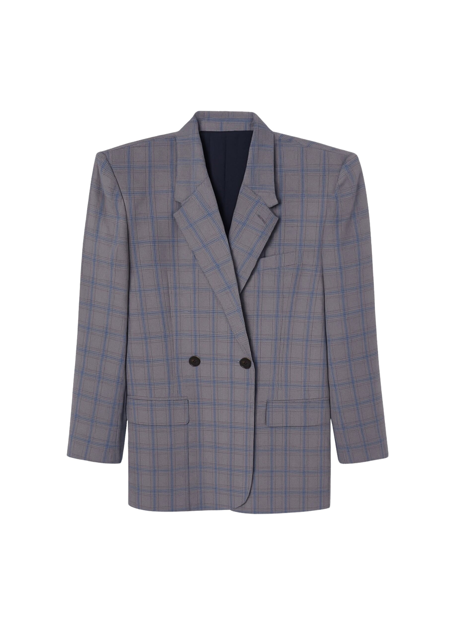 The Frankie Shop Marnay Padded Blazer – Grey Plaid