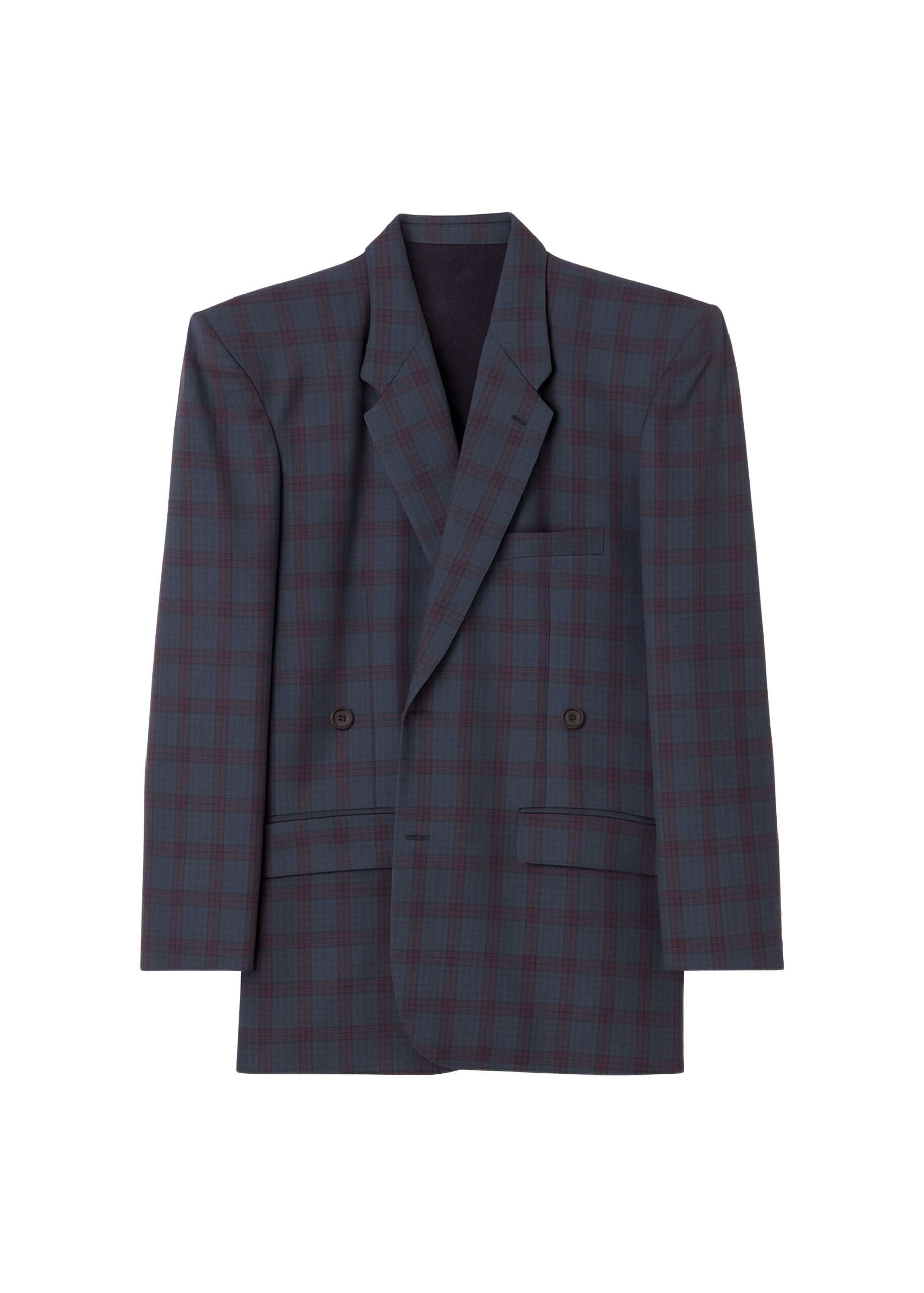 The Frankie Shop Marnay Padded Blazer – Navy Plaid