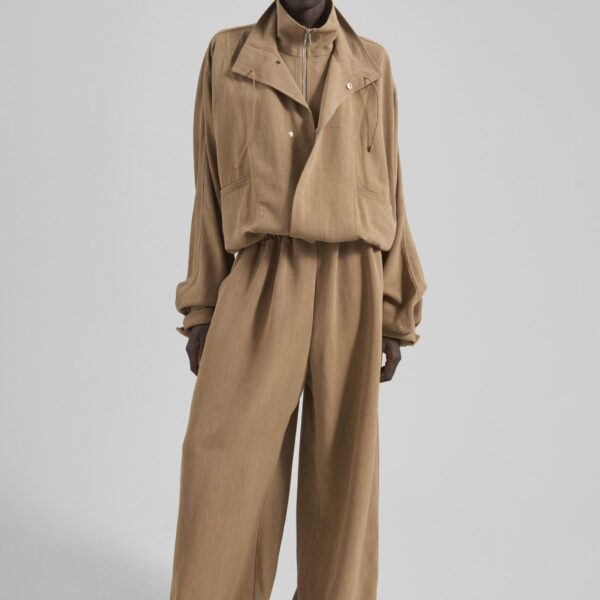 The Frankie Shop Marvin Linen Jumpsuit – Camel, view 2