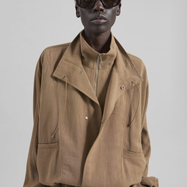 The Frankie Shop Marvin Linen Jumpsuit – Camel, view 3