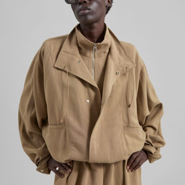 The Frankie Shop Marvin Linen Jumpsuit – Camel, view 6