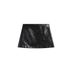 The Frankie Shop Mary Crackled Faux Leather Mini Skirt - Black - Oversized Minimalist Skirts in Black - Shop at Luxury Shoes 