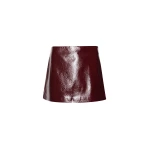 The Frankie Shop Mary Crackled Faux Leather Mini Skirt - Burgundy - Oversized Minimalist Skirts in Red - Shop at Luxury Shoes 