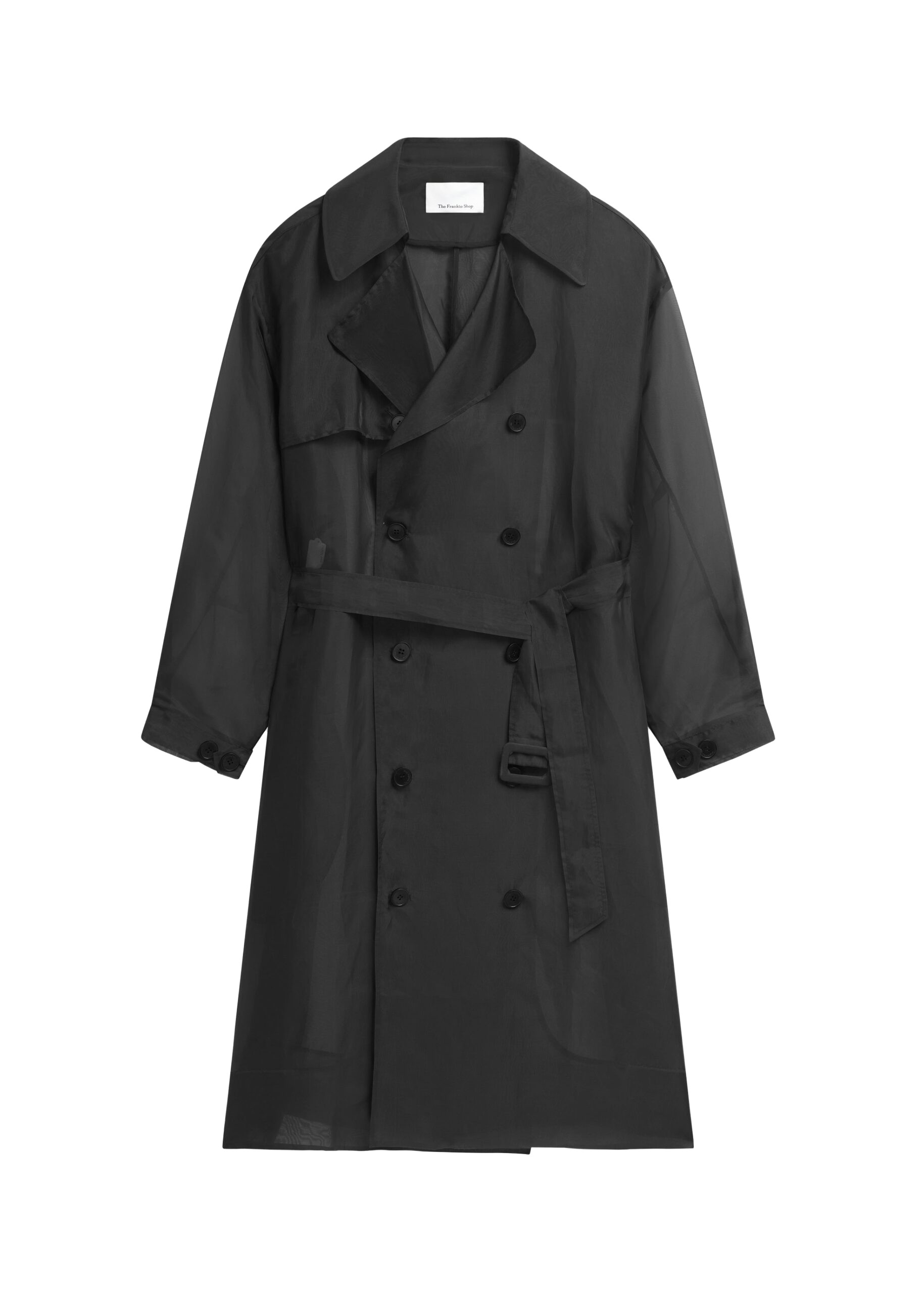 The Frankie Shop Mavis Oversized Sheer Trench – Black Coat