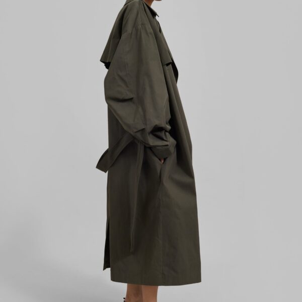 The Frankie Shop Mavis Oversized Trench – Khaki Coat, view 6