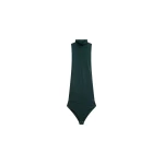 The Frankie Shop Maxen Mock Neck Bodysuit - Deep Green - Oversized Minimalist Bikini in Green - Shop at Luxury Shoes 