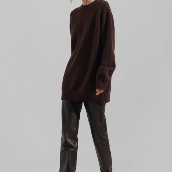 The Frankie Shop Maxime Knit Sweater Dress – Brown, view 4
