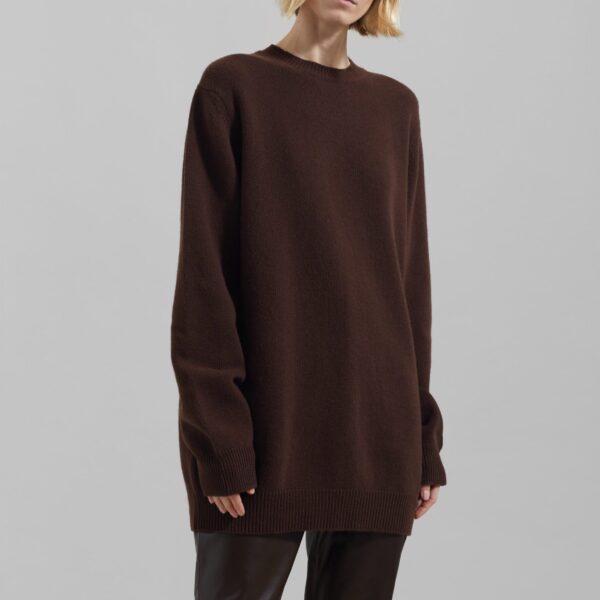 The Frankie Shop Maxime Knit Sweater Dress – Brown, view 6