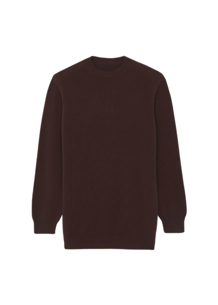 The Frankie Shop Maxime Knit Sweater Dress - Brown - Oversized Minimalist Knitwear in Beige - Shop at Luxury Shoes 