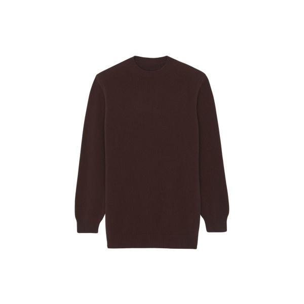 The Frankie Shop Maxime Knit Sweater Dress - Brown - Oversized Minimalist Knitwear in Beige - Shop at Luxury Shoes 