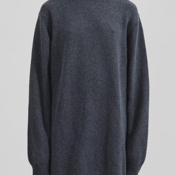 The Frankie Shop Maxime Knit Sweater Dress – Dark Grey Melange, view 4