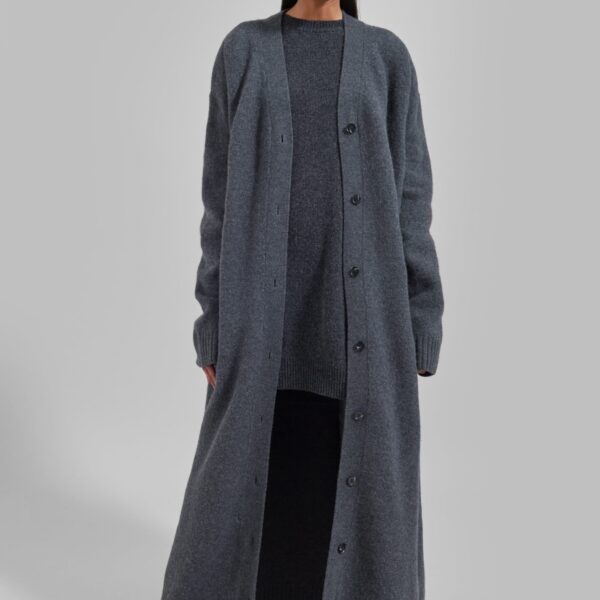 The Frankie Shop Maxime Knit Sweater Dress – Dark Grey Melange, view 5
