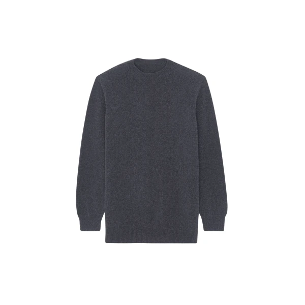 The Frankie Shop Maxime Knit Sweater Dress - Dark Grey Melange - Oversized Minimalist Knitwear in Grey - Shop at Luxury Shoes 