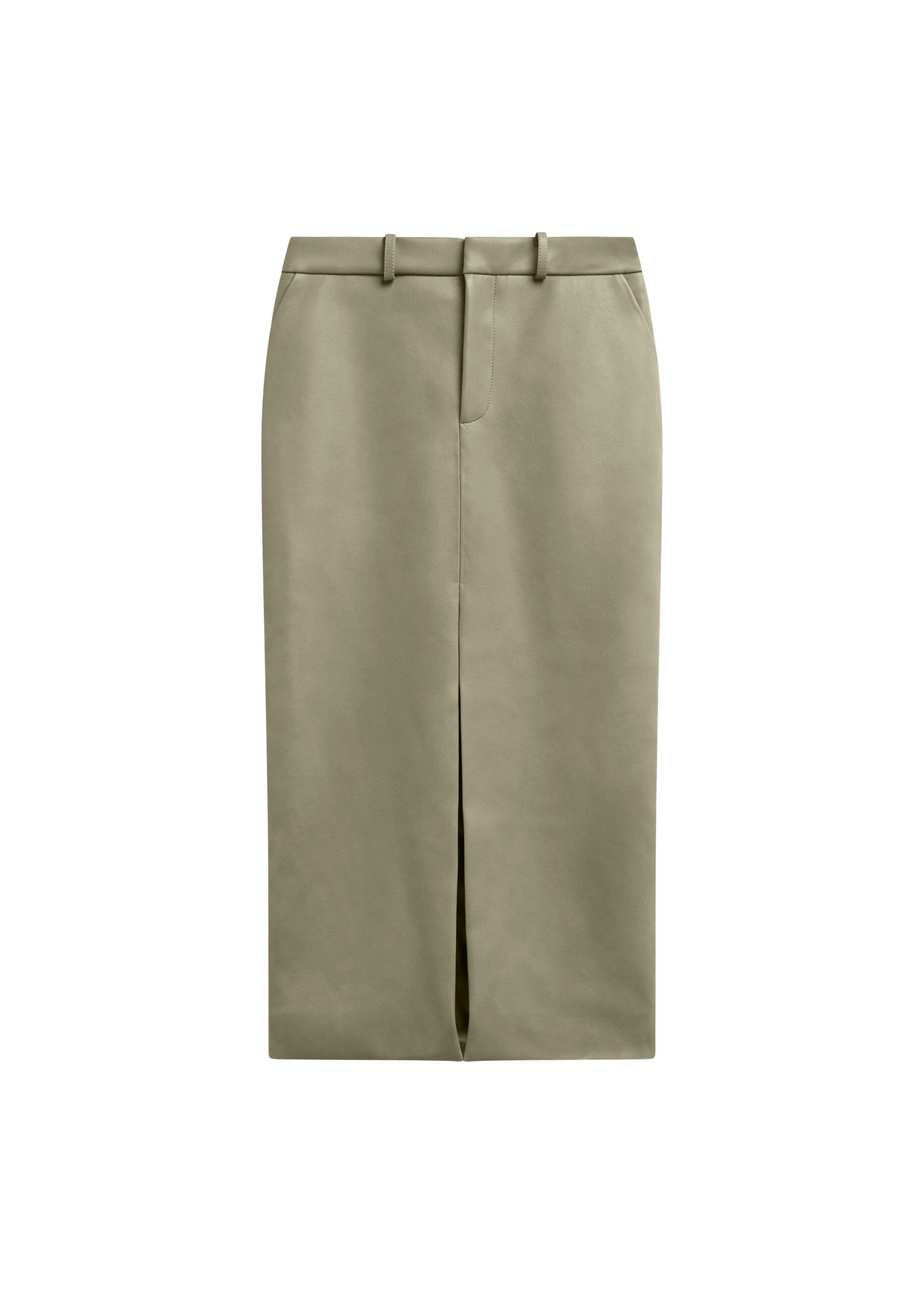 The-Frankie-Shop-Maybelle-Faux-Leather-Front-Slit-Pencil-Skirt-Sage-coveti-scaled65693_nobg The Frankie Shop Maybelle Faux Leather Front Slit Pencil Skirt - Sage - Oversized Minimalist Skirts in Green - Shop at Luxury Shoes