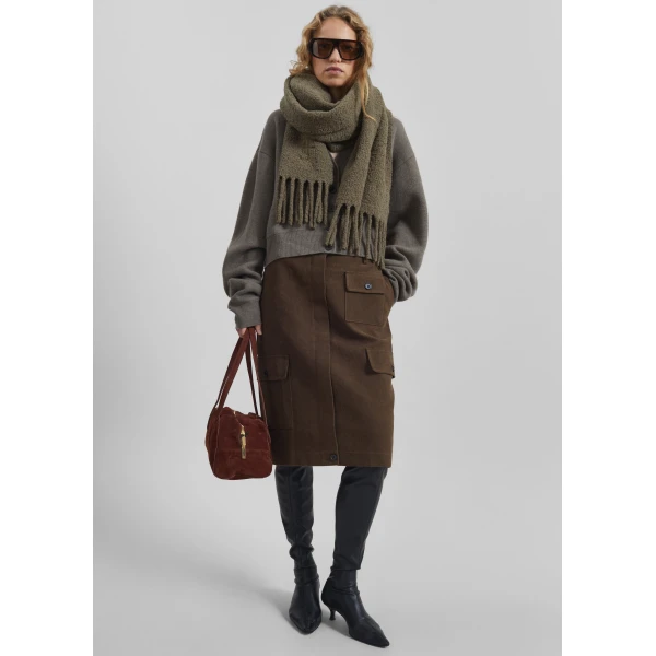The Frankie Shop Mayenne Cargo Skirt – Brown, view 2