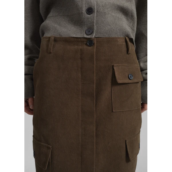 The Frankie Shop Mayenne Cargo Skirt – Brown, view 4