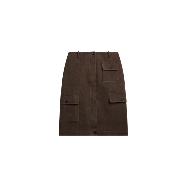 The Frankie Shop Mayenne Cargo Skirt - Brown - Oversized Minimalist Skirts in Beige - Shop at Luxury Shoes 