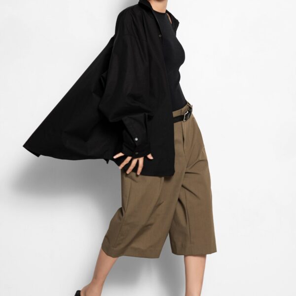 The Frankie Shop Meldert Bermuda Shorts – Khaki Brown, view 2