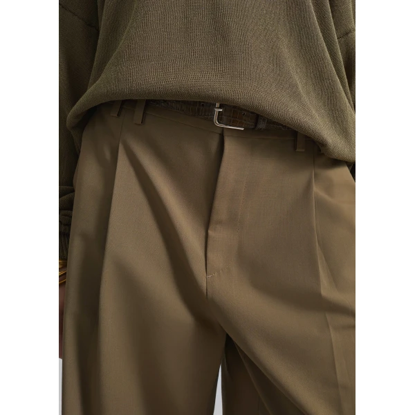 The Frankie Shop Meldert Bermuda Shorts - Khaki Brown - Oversized Minimalist Shorts in Beige - Shop at Luxury Shoes 