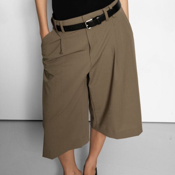 The Frankie Shop Meldert Bermuda Shorts – Khaki Brown, view 6