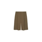 The Frankie Shop Meldert Bermuda Shorts - Khaki Brown - Oversized Minimalist Shorts in Beige - Shop at Luxury Shoes 