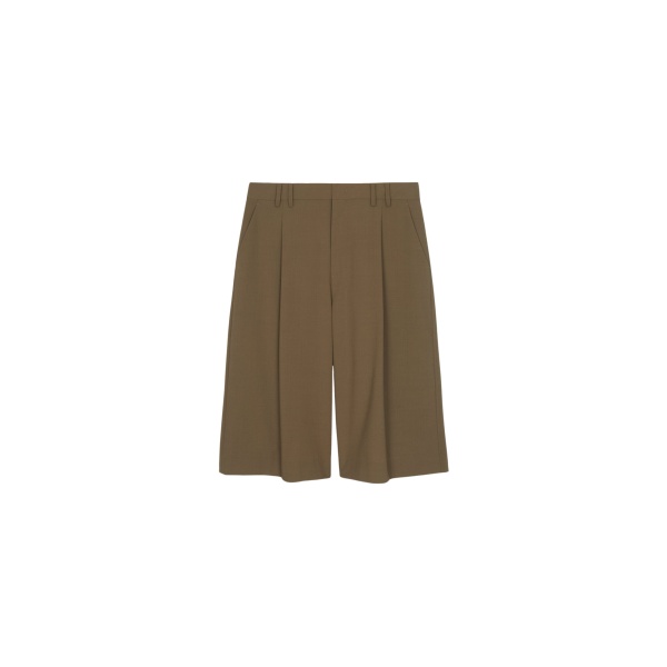 The Frankie Shop Meldert Bermuda Shorts - Khaki Brown - Oversized Minimalist Shorts in Beige - Shop at Luxury Shoes 