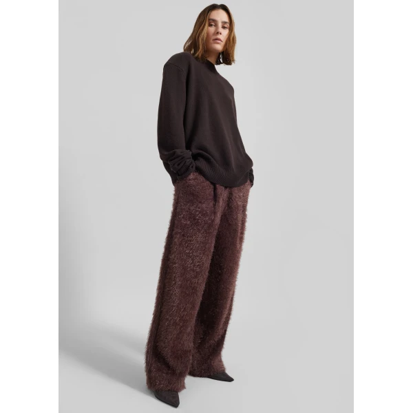 The Frankie Shop Melker Furry Pants – Mauve Brown, view 2