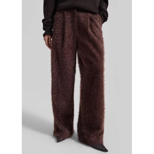 The Frankie Shop Melker Furry Pants – Mauve Brown, view 4