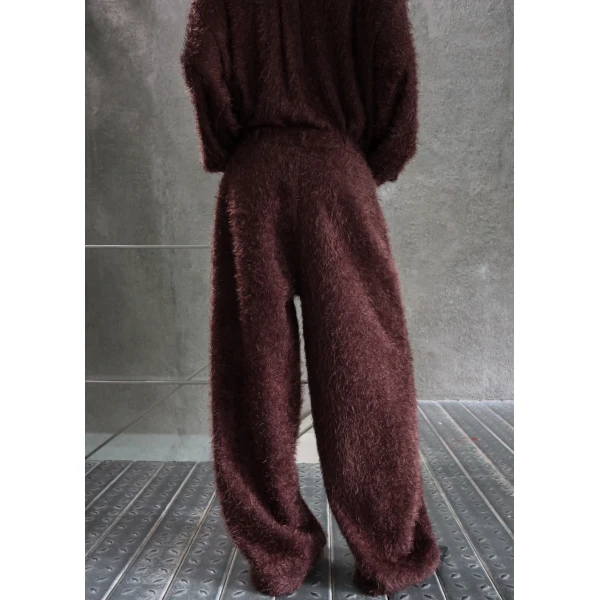 The Frankie Shop Melker Furry Pants – Mauve Brown, view 5