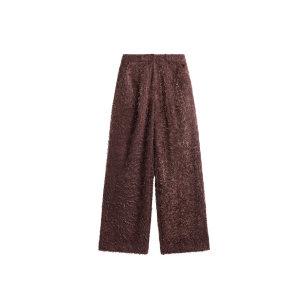 The Frankie Shop Melker Furry Pants – Mauve Brown