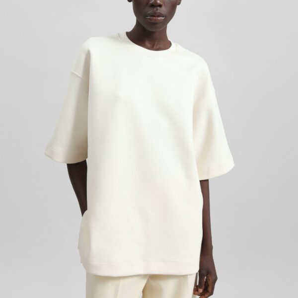 The Frankie Shop Melor Oversized T-Shirt – Cream Top, view 2
